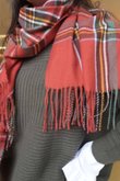 Mackenzie Plaid Blanket Scarf Red /20=